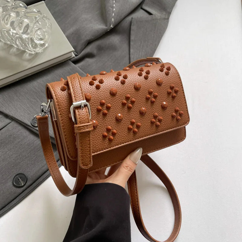 Fashion Latest Girls Handbags for Women PU Luxury Small Square Bag with Polyester Lining
