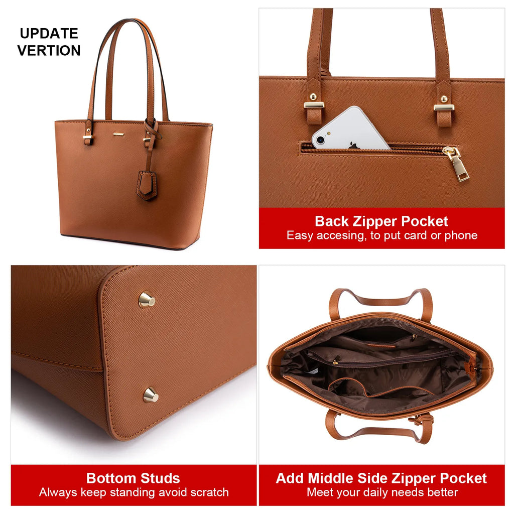 LOVEVOOK Autumn Waterproof PU Leather Luxury Women's Large Elegant Shoulder Tote Bag