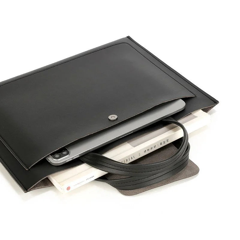 14 Inch 36*25cm Portable Large Capacity PU Laptop Sleeve for Ladies & Men Waterproof Tablet Bag with Protective Cover