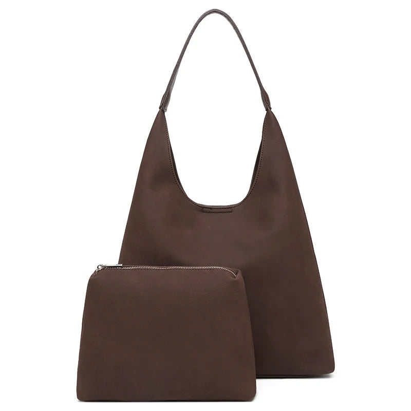New Simple Designer Casual Large Capacity PU Leather Fashion 2in1/Set Women's Handbags Tote Bags for Shopping