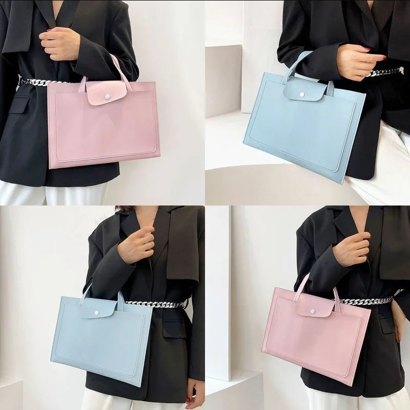 14 Inch 36*25cm Portable Large Capacity PU Laptop Sleeve for Ladies & Men Waterproof Tablet Bag with Protective Cover