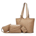 New Trendy and Versatile Women's PU Autumn Tote Bag with Zipper Closure Stylish Large Capacity Three-Piece Handbag Set