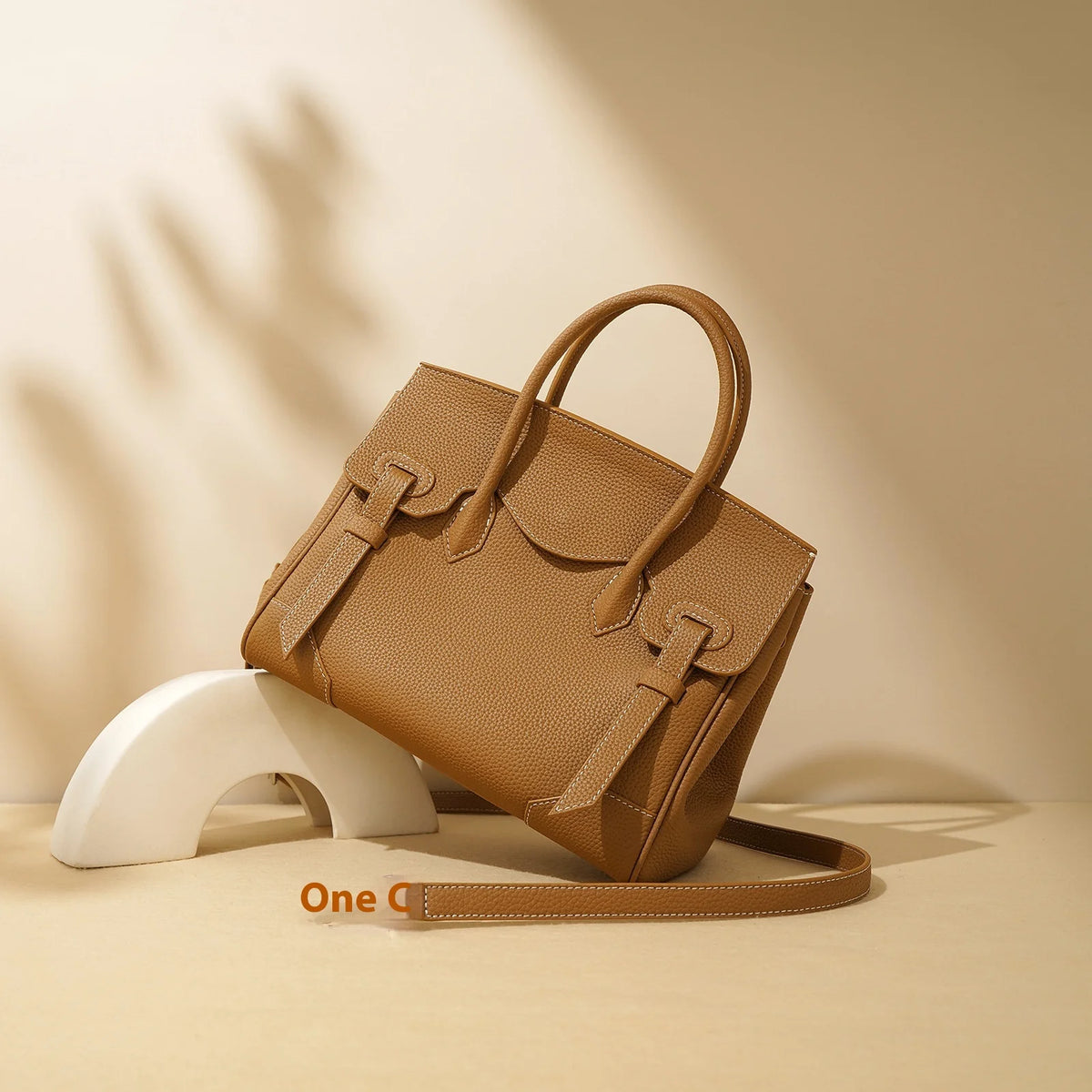2026 Women's High-End Genuine Leather Crossbody Handbag Zipper Closure Waterproof Large Capacity Textured Design Polyester
