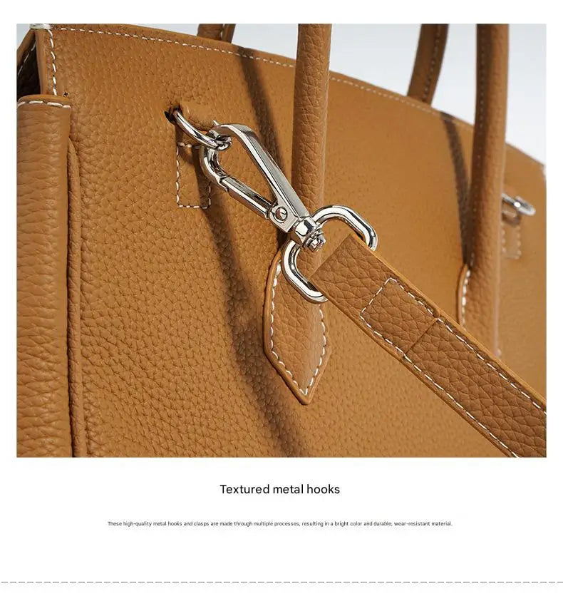 Custom Logo New Luxury Waterproof Genuine Leather Tote Bag with Zipper Closure for Ladies Shoulder Cross Body Evening Use