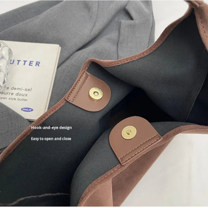 Premium Branded Women's Designer Bag Set Personalized Hobo Single Strap Shoulder Bag Button Anti-Theft Large Capacity Tote Bag