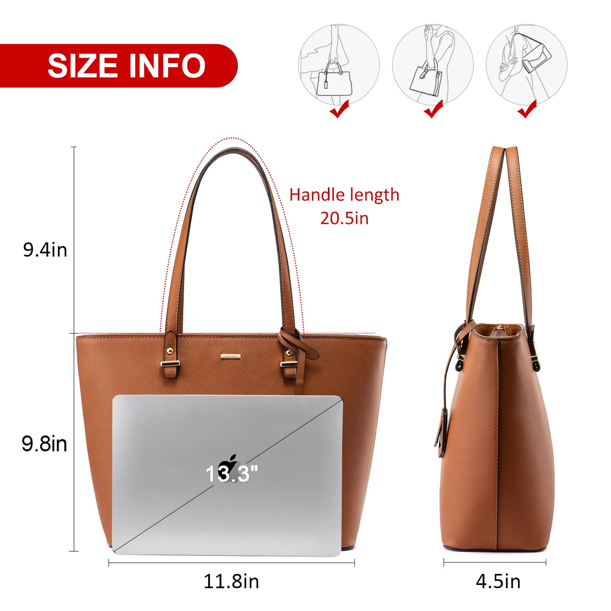 LOVEVOOK Autumn Waterproof PU Leather Luxury Women's Large Elegant Shoulder Tote Bag