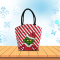 Solid Pattern Cotton Lining Open Top Daily Use Christmas Canvas Shopping Tote Bag